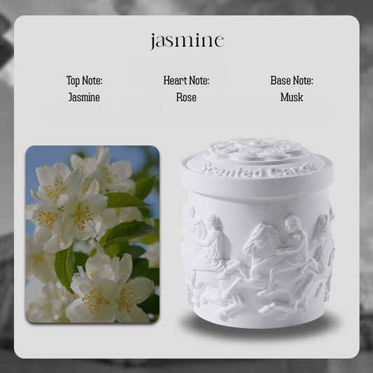 ARVEA Parthenon Relief Scented Candle – Handcrafted Soy Wax Aromatherapy Candle with Greek Temple Sculpture Design for Home Décor