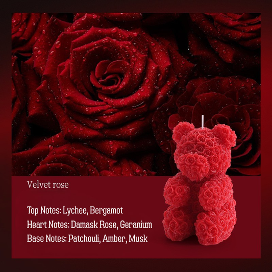 Cryogenic Rose Bear Candle — Low-Temperature Wax Sculpture, Romantic Decorative Candle for Gifts, Birthday, Valentine’s Day