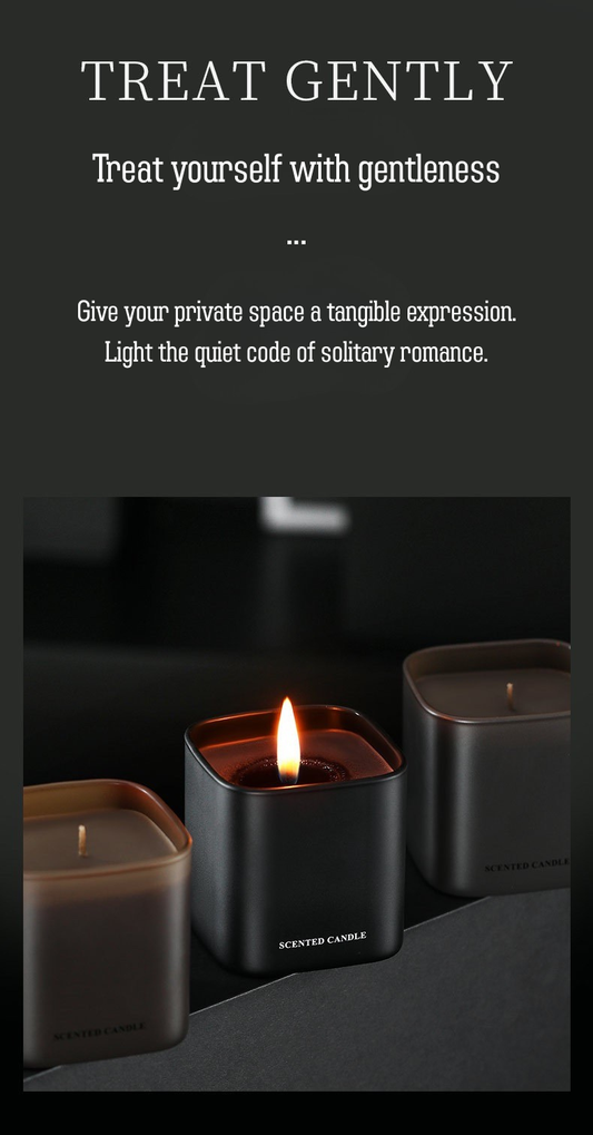 Luxury Matte Black Scented Candle – Soy Wax Aromatherapy Candle