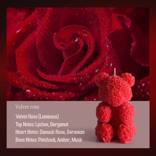 Cryogenic Rose Bear Candle — Low-Temperature Wax Sculpture, Romantic Decorative Candle for Gifts, Birthday, Valentine’s Day
