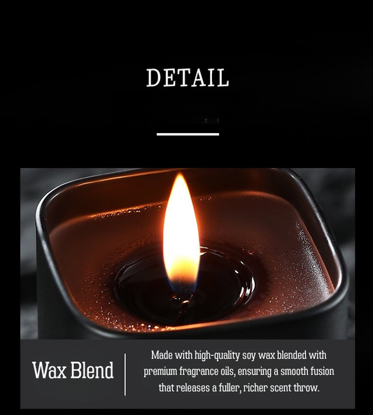 Luxury Matte Black Scented Candle – Soy Wax Aromatherapy Candle
