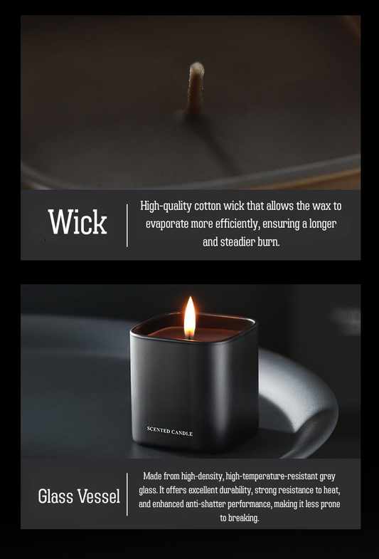 Luxury Matte Black Scented Candle – Soy Wax Aromatherapy Candle