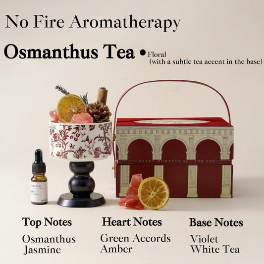 Red Luck Crystal Diffuser Gift Set – Flameless Home Fragrance with Oriental Silk-Velvet Design